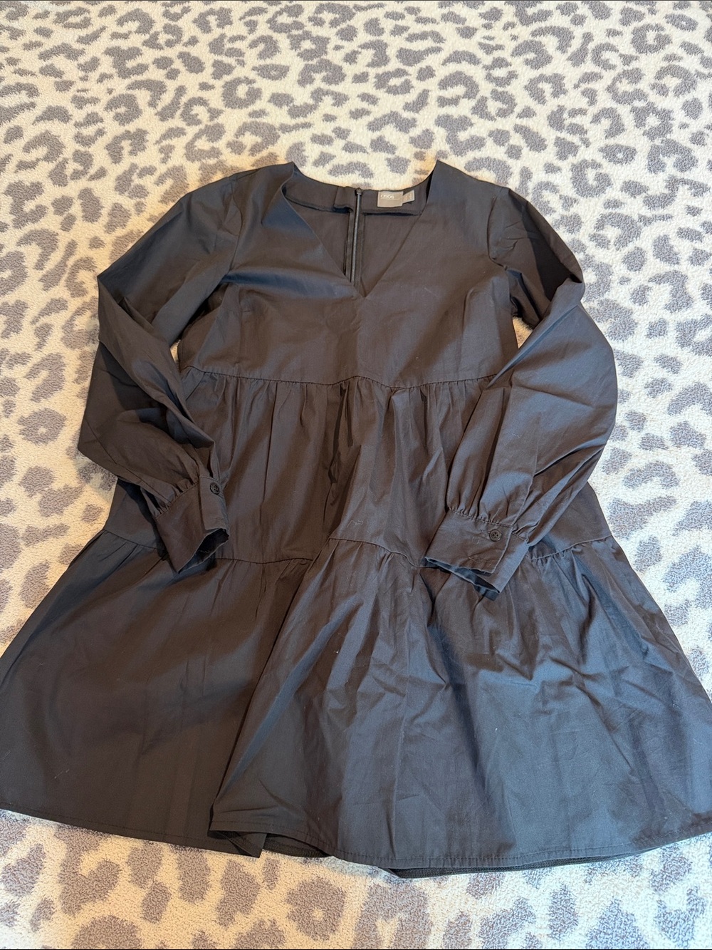 ASOS Black Long-Sleeve Tiered Dress